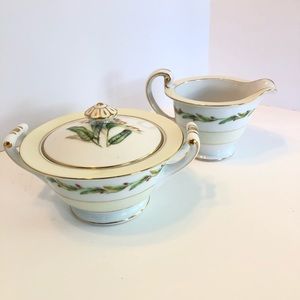 Occupied Japan Sugar & Creamer Bird Paradise